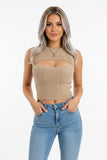 Women's Hollow Knit Crop Top