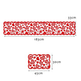 NNEOBA Elegant Valentine's Day Lace Table Runner Set - Red Poinsettia Design