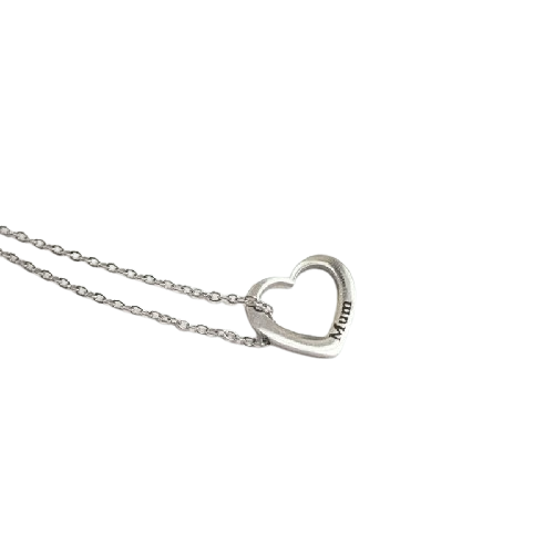 NNEOBA Customizable Heart Engraved Pendant Necklace - Personalized 5 Hearts, Silver