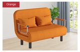 NNEOBA Orange Foldable Sofa Bed - Convertible Chair with Adjustable Height - Single Stool Design