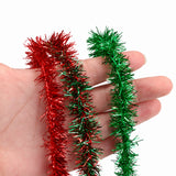 10-Yard Christmas Tinsel Garland 30mm Red & Green Wire Ribbon