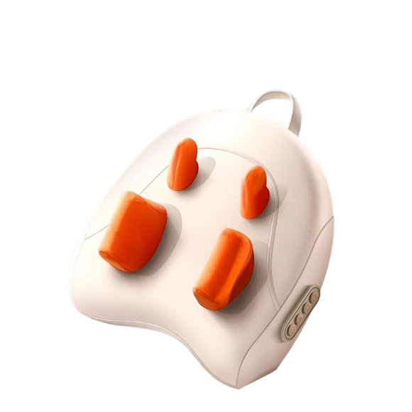 NNEOBA Wireless Electric Shiatsu Massage Pillow Rechargeable Heating Massager Orange