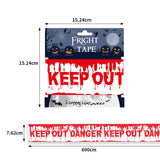 Halloween Warning Line Decoration Tape – Danger Warning Signs for Windows, Walls & Haunted House Party Décor
