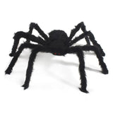 200cm  weighs only 0.100 kg Extra Large Plush Black Spider Outdoor Home Bar Party Haunted House Horror Props Halloween Decoration