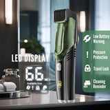 NNEOBA Cordless Beard Trimmer & Electric Shaver 20 Trim Settings Green