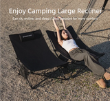 NNEOBA Camping Folding Recliner Chair with Cotton Pillow Black