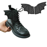 1-Pair Matte Black Bat Sneaker Shoe Wings