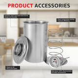 NNEOBA Stainless Steel Ham Maker with Thermometer Deli Meat Press Mold Silver