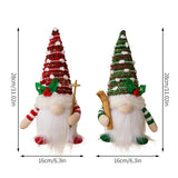 NNEOBA Enchanting Christmas Doll Sled Elf Ski Gnome with LED Light - 28cm (2pc Red Green)