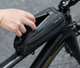 NNEOBA 1.3L Waterproof Bicycle Frame Tube Bag with Headphone Jack Black