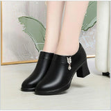 Women's Pointed-Toe Chunky Heel Pumps