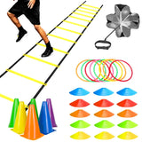 NNEOBA Agility Speed Ladder Training Set with Cones & Resistance Parachute