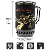 NNEOBA 1400ml Heat Exchanger Camping Stove Black