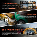 NNEOBA 1080P WiFi Dual Lens Dash Cam Front Rear Car DVR Black