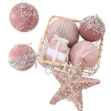Pink Christmas Ball & Star Tree Topper Set