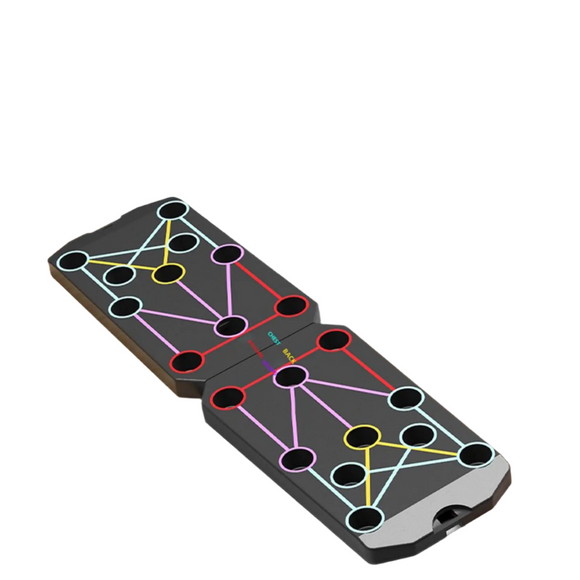 NNEOBA Folding Push-Up Board with Resistance Bands Black