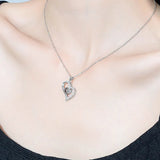 NNEOBA Multilingual 'I Love You' Necklace with 6 Roses in Luxury Gift Box - Silver (45cm)