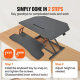 NNEOBA X-Frame Double-Layer Standing Desk Converter - Height Adjustable Sit-to-Stand Desk