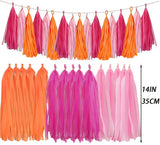 15-Piece 14-Inch / 35CM Vibrant Tassel Garland Banners