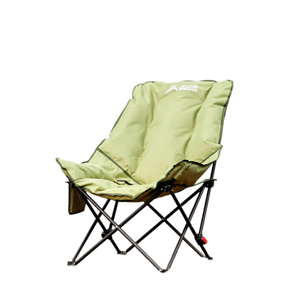 NNEOBA High-Back Moon Chair with Hollow Cotton Padding Green