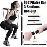 NNEOBA Workout Bar Resistance Bands Set – Pilates, Yoga & Home Gym Training Equipment