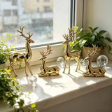Gold Reindeer Christmas Ornament Set of 2