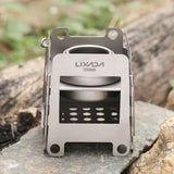 NNEOBA Folding Wood Stove with Mini Alcohol Stove Silver