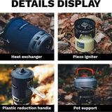 NNEOBA All-in-One Camping Stove with Piezo Ignition Black