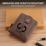 Personalized PU Leather Bifold Wallet with Chain