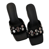 Women's Square Toe Wedge Sandals
