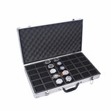 35-Slot Aluminum Watch Storage Case – Portable Watch & Jewelry Organizer Display Box