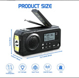 NNEOBA DAB+ Solar Hand Crank Emergency Radio Black