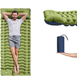 NNEOBA 4-Inch Thick Inflatable Camping Sleeping Mat Built-in Pillow And Pump Green