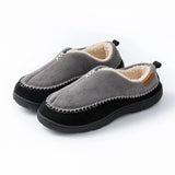 Men's Winter Furry Slippers with Anti-Slip PU Sole