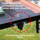 NNEOBA Folding Camping Table Adjustable IGT-Compatible Black