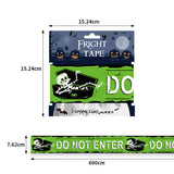 Halloween Warning Line Decoration Tape – Danger Warning Signs for Windows, Walls & Haunted House Party Décor