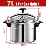 NNEOBA 7L Heavy-Duty Aluminum Pressure Cooker Explosion-Proof Design Silver
