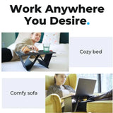 NNEOBA Portable Laptop Desk Stand: Foldable & Adjustable, Ideal for Bed, Couch, Office - Black
