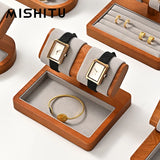 T-Shaped Wooden Watch Display Stand – Watch & Jewelry Holder for Bracelets and Accessories