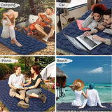 NNEOBA Inflatable Camping Sleeping Pad Nylon Air Mattress Blue