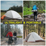 NNEOBA Ultralight 2-Person Backpacking Tent 20D Nylon Waterproof White
