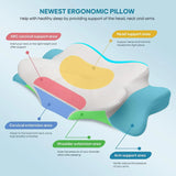 NNEOBA Ergonomic Memory Foam Pillow Orthopedic Neck & Shoulder Support White