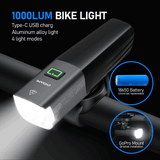 NNEOBA 1000LM Smart Bike Headlight USB Rechargeable Black