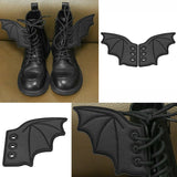 1-Pair Matte Black Bat Sneaker Shoe Wings