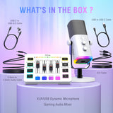 NNEOBA RGB Streaming Podcast Kit Dynamic Mic with Audio Mixer