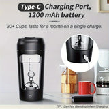 NNEOBA 500ML Electric Shaker Bottle USB C Rechargeable Automatic Mixer Black