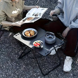 NNEOBA Folding Camping Table with Carry Handle Tripod Base Black