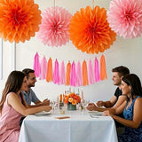 15-Piece 14-Inch / 35CM Vibrant Tassel Garland Banners