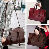 Women's Crocodile Pattern Tote Bag