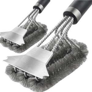 NNEOBA 2PCS Grill Brush Scraper Silver